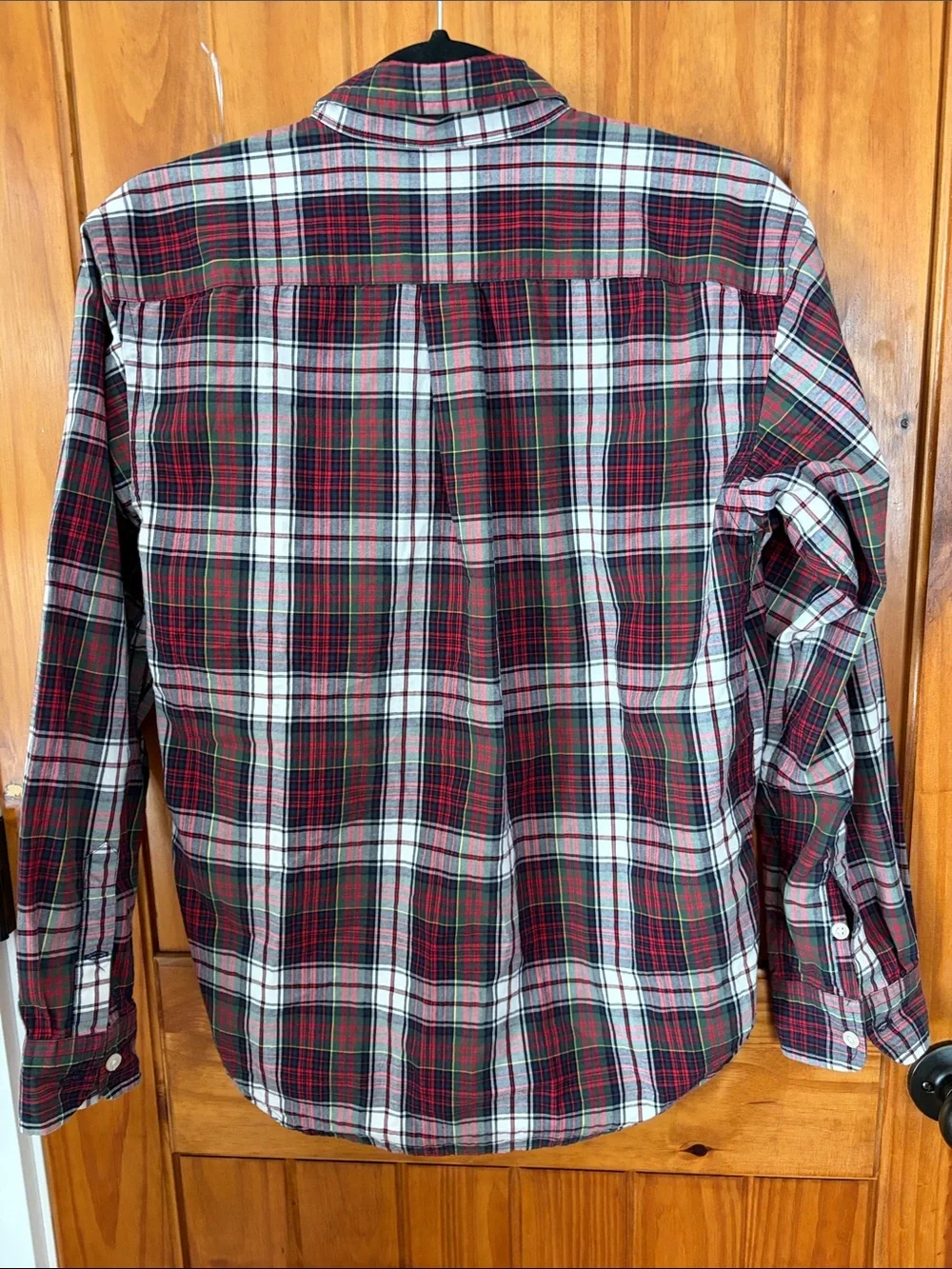 Ralph Lauren Red Blue Green Plaid Button-Down Shirt Large 16/18  Kids Cotton